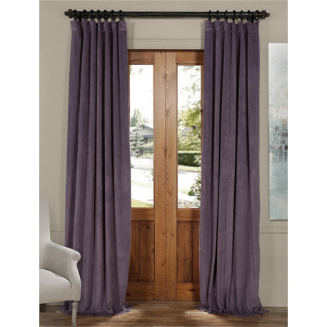 Signature Fresh Violet Blackout Velvet Curtain