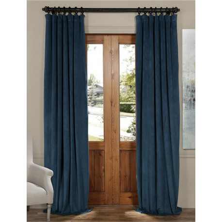 Signature Twilight Blue Blackout Velvet Curtain