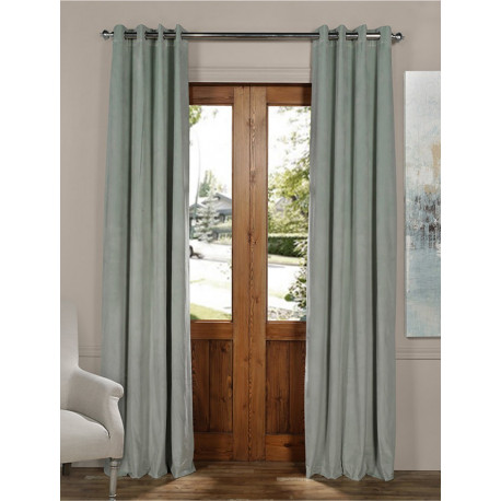 Signature Tidewater Green Grommet Blackout Velvet Curtain