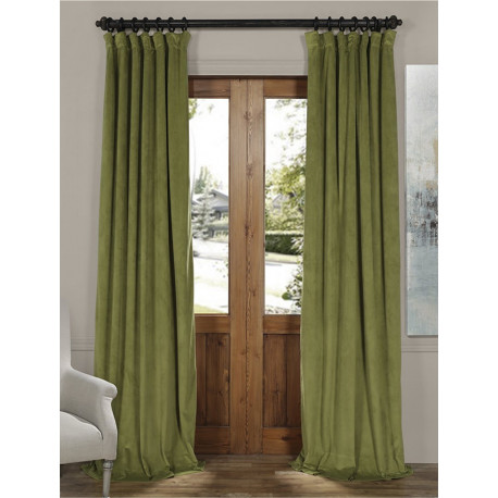 Signature Perenial Green Blackout Velvet Curtain