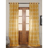 Tava Yellow Grommet Printed Sheer Curtain
