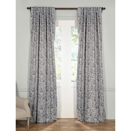 Abstract Lunar Grey Blackout Curtain - Curtain-Drapery.com