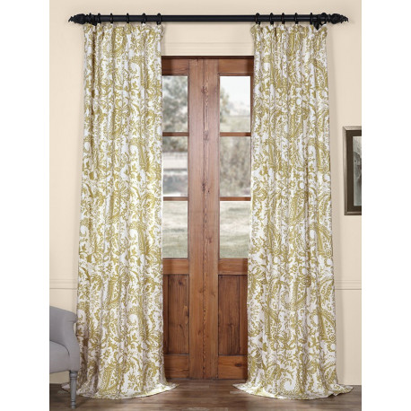 Edina Green Printed Cotton Curtain