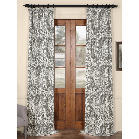 Edina Grey Printed Cotton Curtain